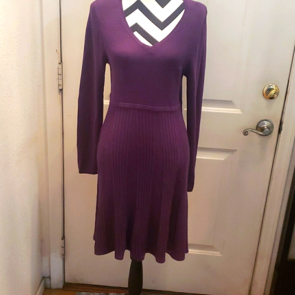 Purple sweater dress